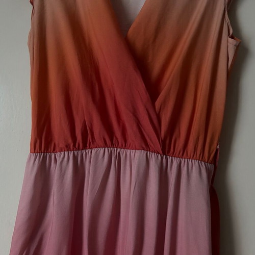 Long wrap dress with belt, size 36(S), length from shoulder to bottom, 134 cm. Made in Italy.