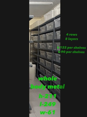 Dexion metal shelves used, pack of 350, adjustable height