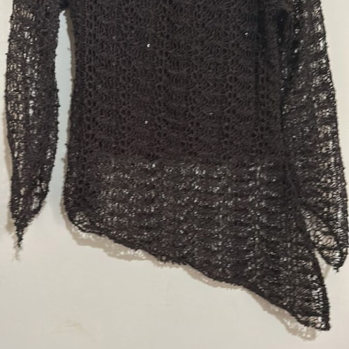 Knitted blouse dark brown asymmetrical like new