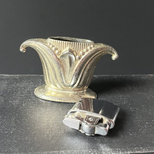 Vintage petrol table lighter gold plated, used, 1950s-60s