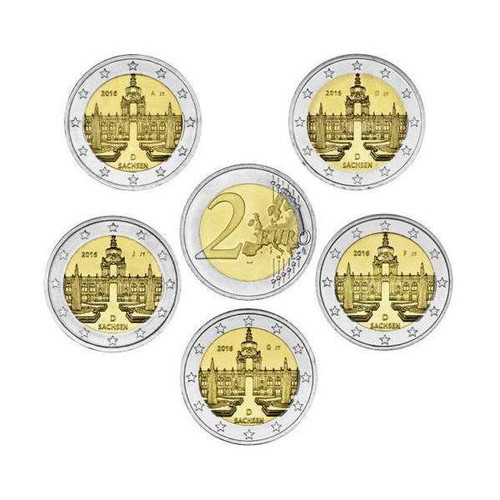 SAC Germany 2 Euro 2016 A-D-F-G-J new, Saxony
