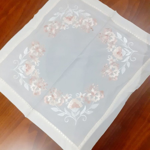 Silk Ivorie Table Runner with Embroidery Set of 3
