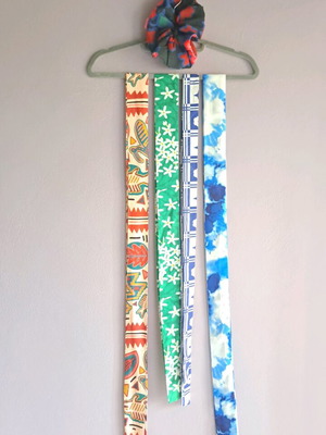 Ζώνες Karavan 4 υφασμάτινες σαν καινούργιες με δώρο λαστιχάκι μαλλιών