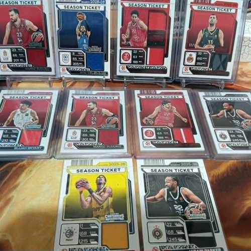 EuroLeague Basketball Jersey Patch Card Lot near mint, 10 cards