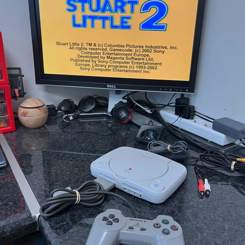 Sony PSone Slim SCPH-102 like new with original controller, power adapter, AV and Stuart Little 2