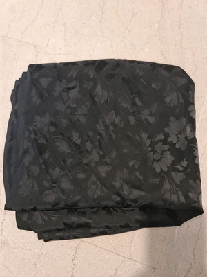 Fabric for dress black with shiny flowers