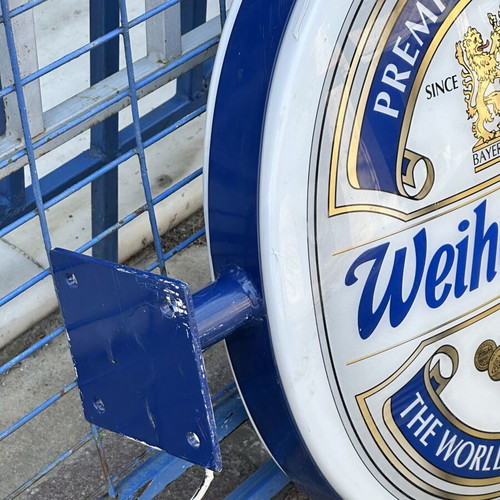 Weihenstephan vintage illuminated beer sign used, 65×60 cm