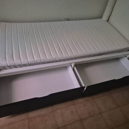Bed with storage space used