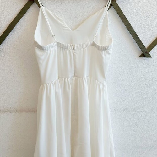 White dress with adjustable straps Small, used
