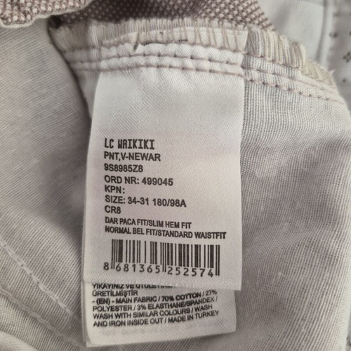 Chino pants LC Waikiki Vision used, size 34/31, beige