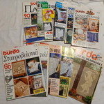 Burda cross-stitch magazines vintage 90s, set of 11, like new