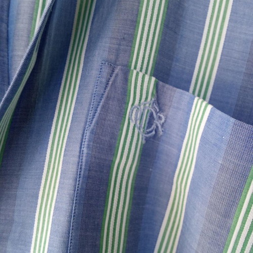 Christian Dior shirt used, size L, blue green white short sleeve