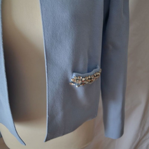 Zara blue jacket-style cardigan with rhinestones size M new