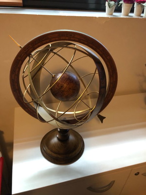 Wooden decoration with Earth and planets like new