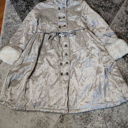 Silver Pom Pom Princess Coat like new