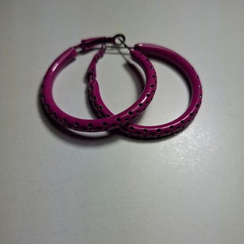 Fuchsia hoop earrings used, size 3.5 cm