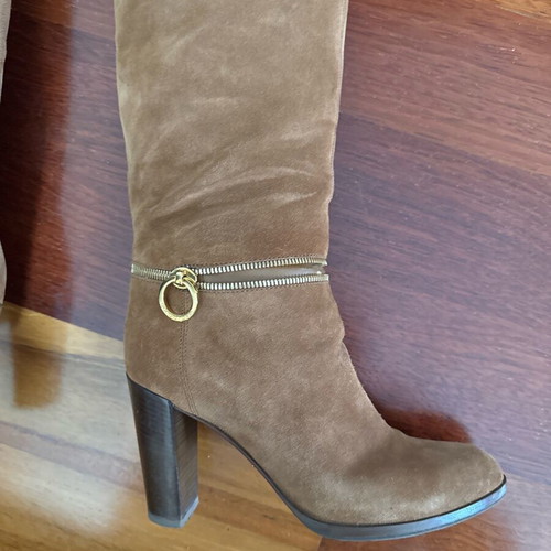 Sergio Rossi brown suede knee-high boots used in perfect condition size 39