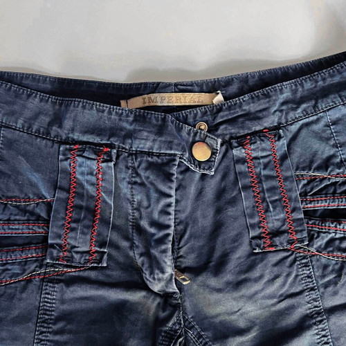 Imperial Capri Pants ¾ used, blue with red stitching, size M