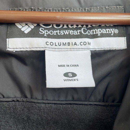 Columbia black jacket like new, waterproof with down filling and detachable hood