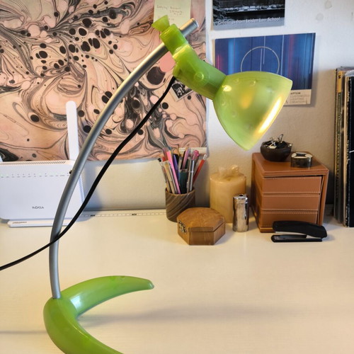 IKEA MÖRKER desk lamp used, plastic and steel, 44 cm