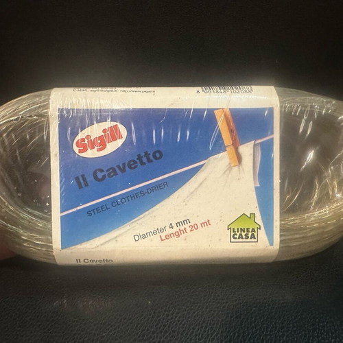 Plastic-coated wire rope 4mm x 20m Sigil new, made in Italy
