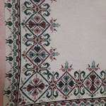 Embroidered square on canvas with Moulinex threads like new, 67×77cm