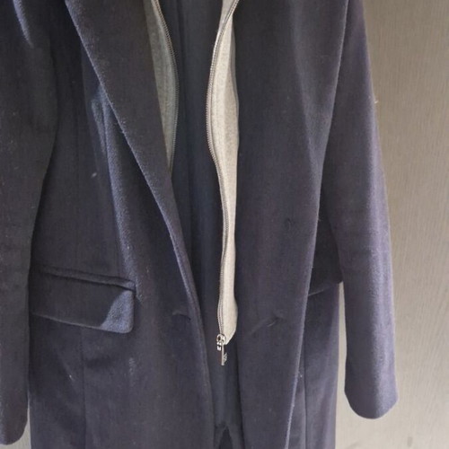BSB wool coat like new with detachable gray jacket, blue