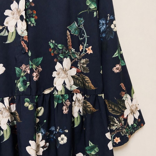 Floral dress in dark blue color new