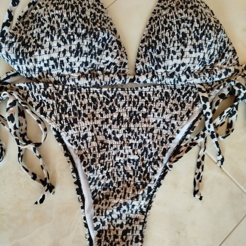 Swimsuit set new 4XL black and white high waist bikini