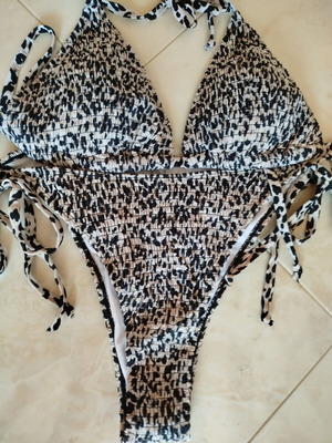 Swimsuit set new 4XL black and white high waist bikini