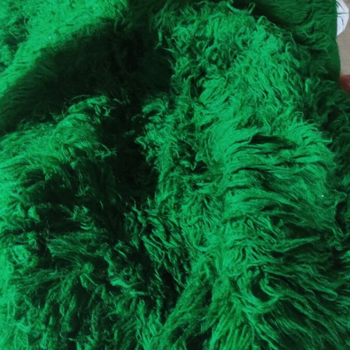 Woolen flokati rug new green traditional 250x210 cm