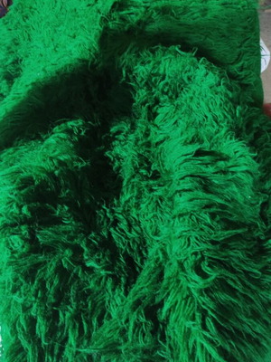 Woolen flokati rug new green traditional 250x210 cm