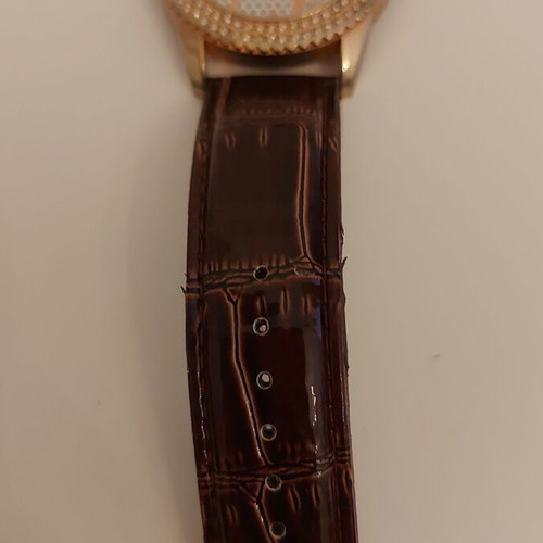 Ferendi women's watch used, brown leather strap, gold color