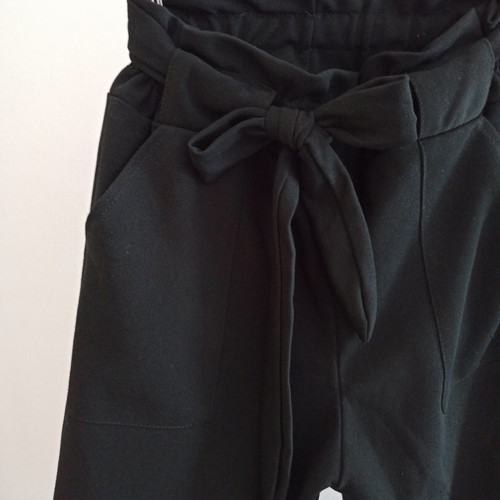 Women's fabric pants used, high-waisted paperbag style, size S