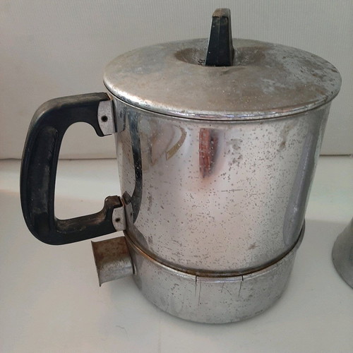 Electric coffee pot and stainless steel kettle used, 60s-70s