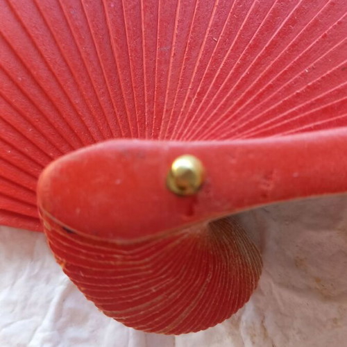 Set of 2 fans new, colorful and wooden with carving