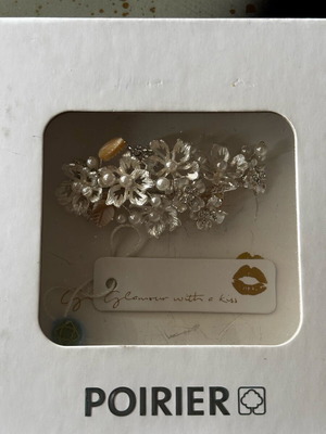 Poirier BB-262 bridal hair accessory silver with pearls and crystals new