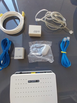 Sagem router with accessories and cables