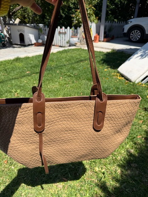 Shopping bag brown shoulder A To Z Greek new with large space