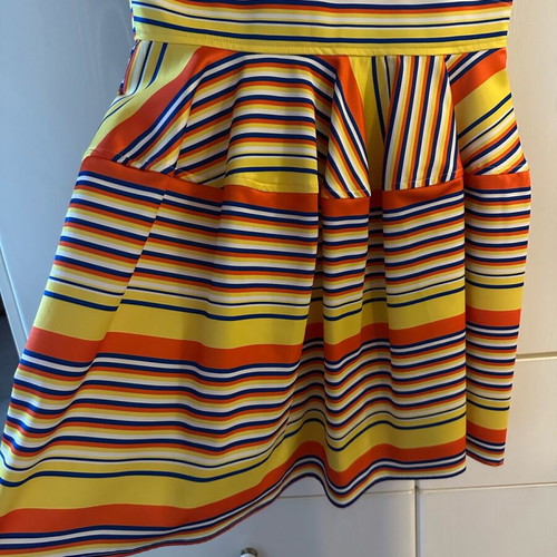 Dress medium like new with thick fabric and colorful stripes