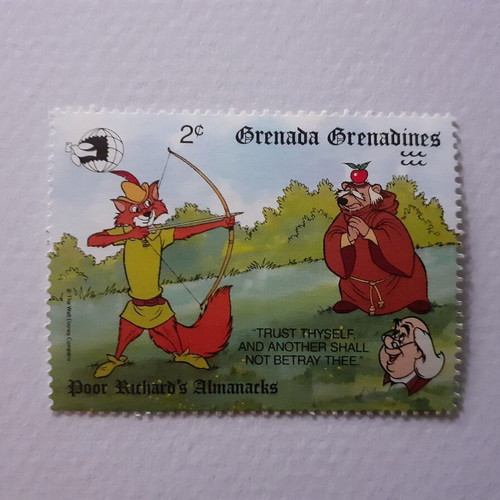 Walt Disney Poor Richard's Almanacks Stamp Set 8 Mint