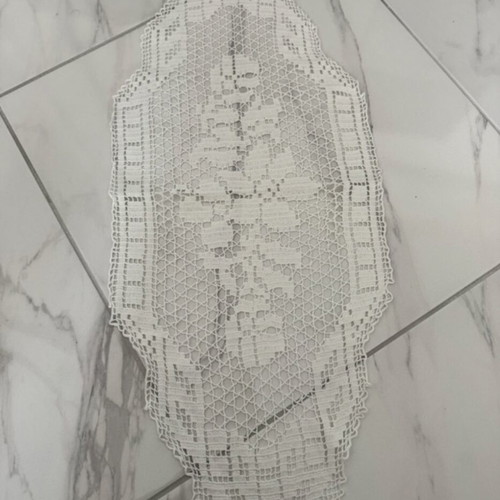 Set of two white handmade doilies like new