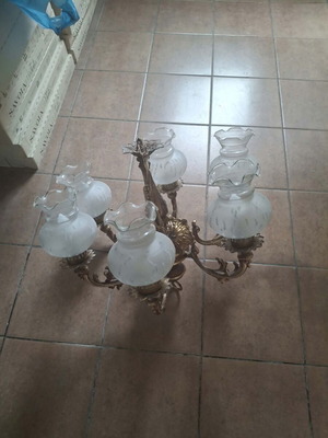 Classic six-light chandelier used