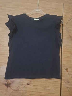 Ovs Fashion Girls' Short Sleeve T-Shirt 100% Cotton Like New, Dark Blue, Size 146 cm