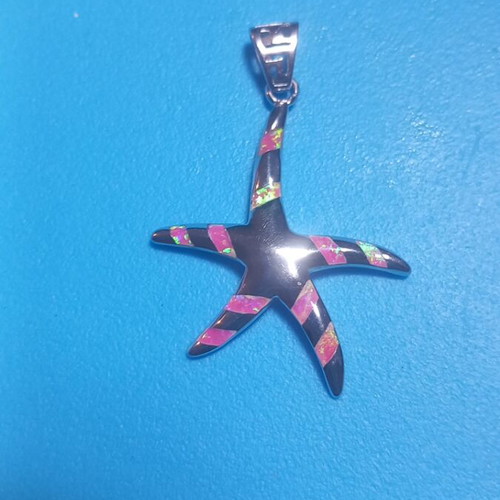 Silver 925 pendant with pink opalina and large ring