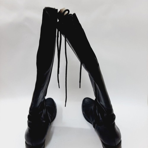 Black leather and suede boots with warm fleece lining, US 8 EU 39
