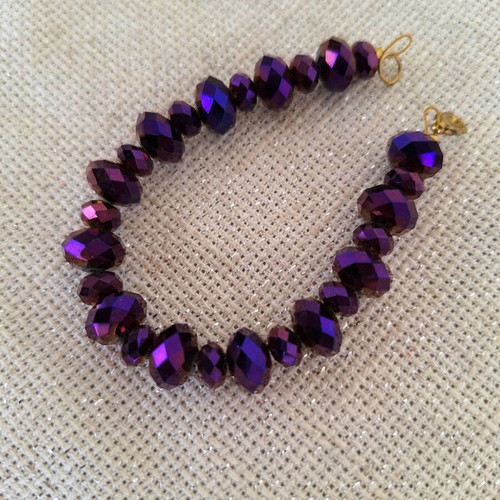 Bracelet new with purple crystals handmade