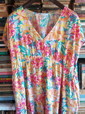Dress style vintage floral plus size 3XL like new, cotton