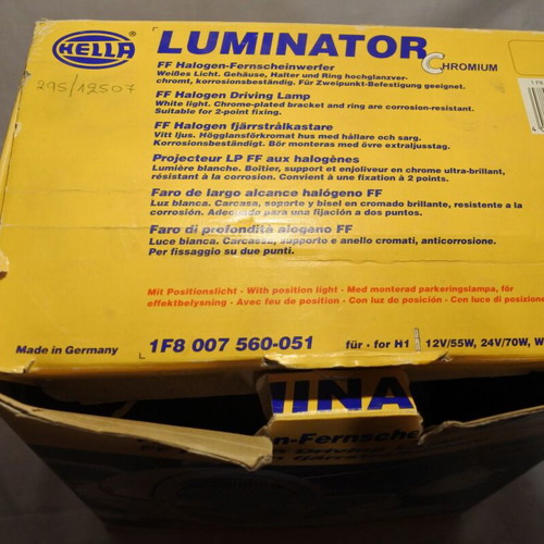Hella Chrome Luminator Shell Halogen Driving Lamp like new without glass