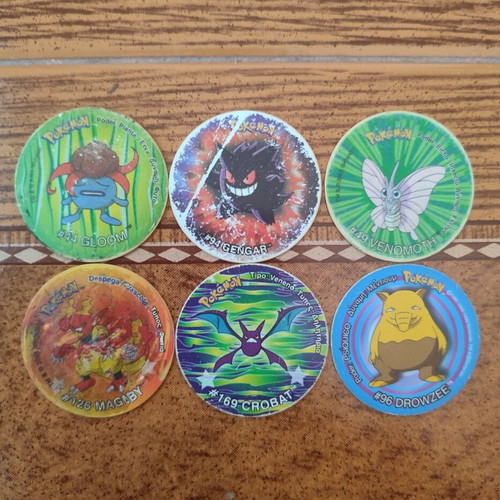 Pokemon Cards and Tazos Collection used, 34 pieces including 3D and Metal